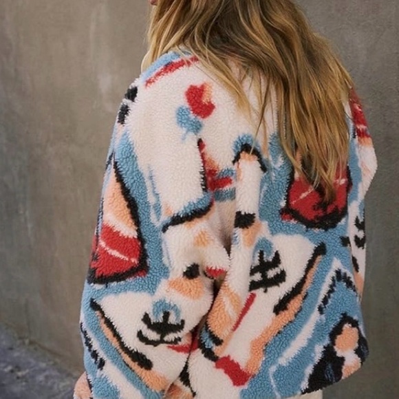 Free People Hit The Slopes Printed Fleece Jacket - Picture 2 of 5